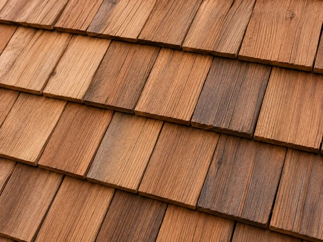 Cedar shake roof surface
