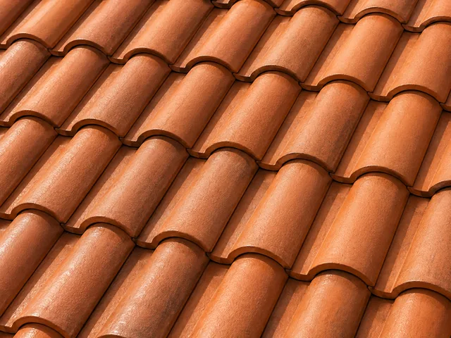 Clay tile roof surface